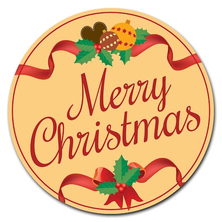 Signmission Merry Christmas Circle Vinyl Laminated Decal D-16-CIR-Merry Christmas 2